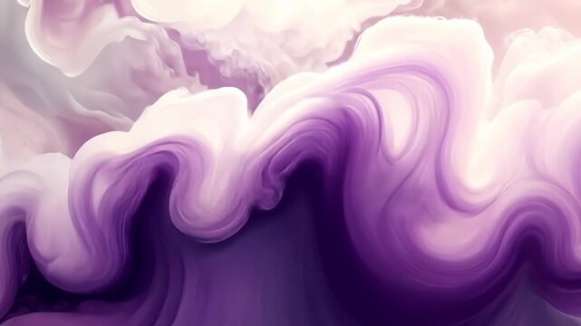 Mesmerizing flowing purple and white abstract texture art sequence