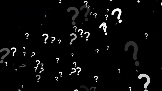 question mark made of many spheres on transparent background