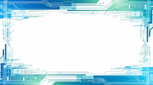Abstract blue green circuit frame business background
