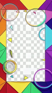 Colorful Abstract Geometric Background With Circles And Triangles.