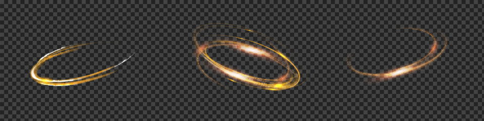 Obraz premium Curve golden line light effect. Smooth holiday light line with lighting effects. Light cool whirlwind. curve light effect.