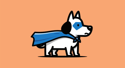 Obraz premium Cartoon dog superhero with cape