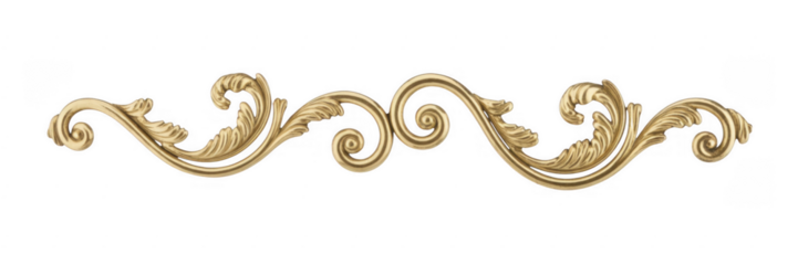 Gold ornate scroll gold scroll ornate decorative border isolated on a transparent background