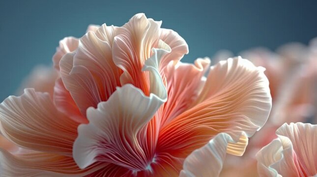 A close-up view of delicate, pink flowers with intricate petals in a serene environment.