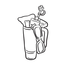 Hand drawn tumbler &agrave;n sunglasses line art