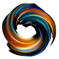 Colorful swirl abstract background design isolated on transparent background