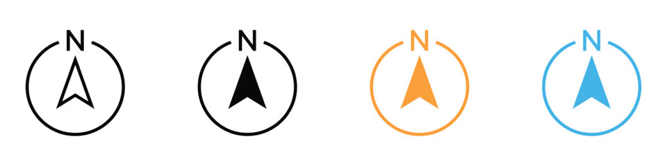 Navigator arrow icon vector. compass north arrow symbol. vector illustration. © Graphinest