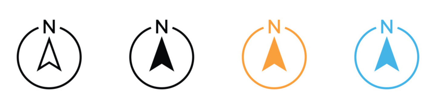 Navigator arrow icon vector. compass north arrow symbol. vector illustration.