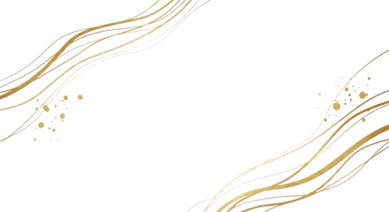 和風のあしらい素材、筆でテクスチャ、金色の素材