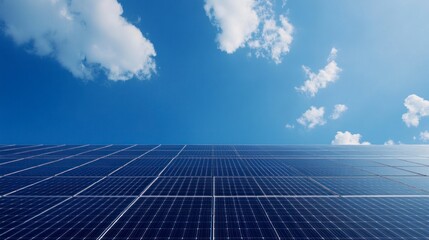 Solar Panels Under Blue Sky with Clouds 2.