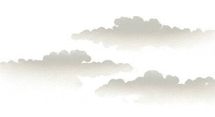 日本らしい浮世絵風の雲、霞雲、背景透過素材