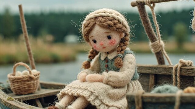 Whimsical Doll Adventure - A Stop-Motion Journey on the Lake.