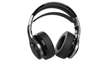 Black Over-Ear Headphones with Silver Accents