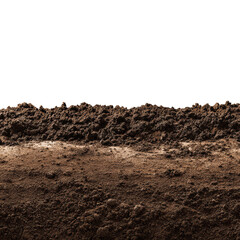 Dry earth landscape brown soil horizon nature isolated on transparent background