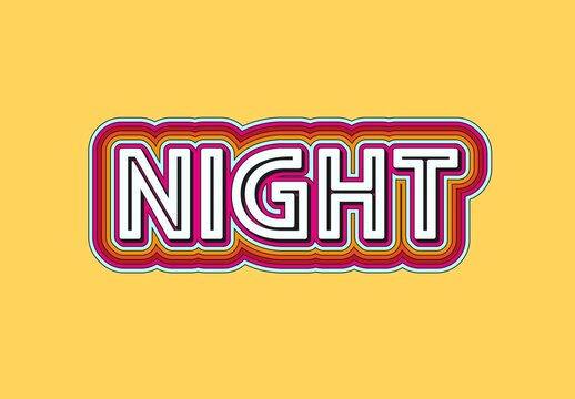 Retro Layered Outline Text Effect