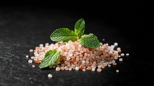 A delicious fresh salad with green plants and berries is served in a white bowl for a healthy snack or natural gourmet meal, isolated in high contrast black and white and black and green tones

