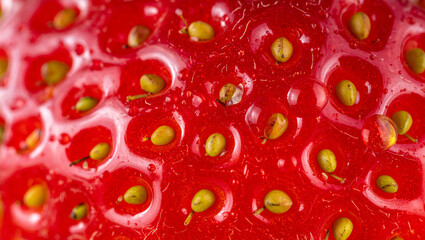 Strawberry Surface with Texture and Seeds