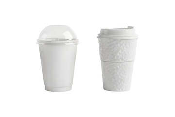An unmarked takeaway coffee cup with a clipping path, isolated on a white backdrop