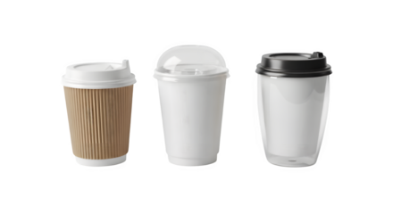 Empty takeaway coffee cup with a clipping path, isolated against a white background