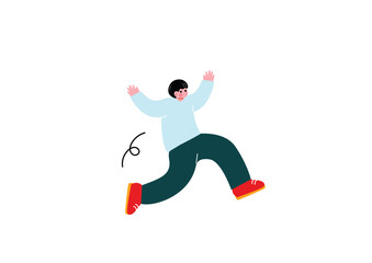 万歳して喜ぶ男性