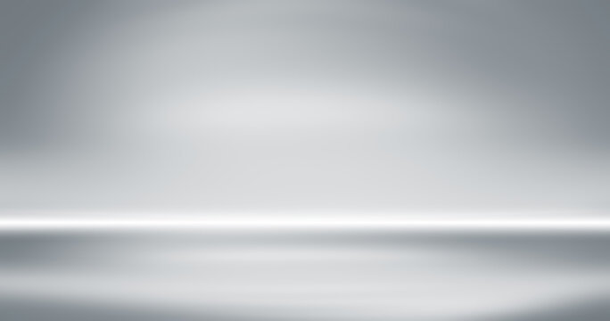 long soft gray studio room background, wide grey floor backdrop with spotlight.