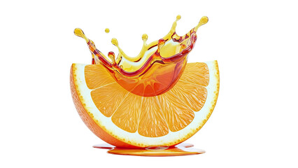 Orange slice with a splash of juice