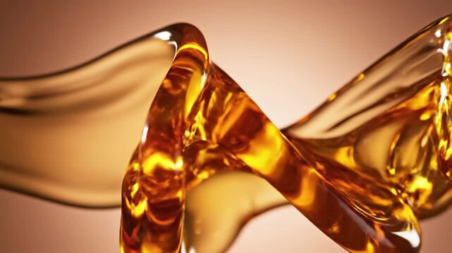 Abstract amber liquid splash motion capture
