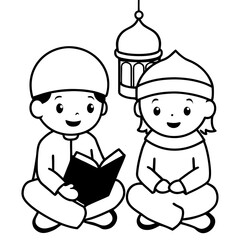 ramadan quran read boy and girl
