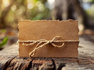 Handcrafted paper wrapped with twine