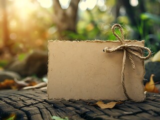 Rustic gift wrapped in natural paper