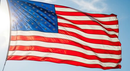 Fototapeta premium American flag flying in the wind