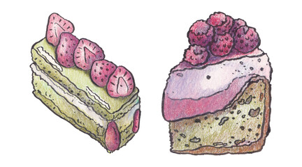 Bakery cake sweets watercolor food art