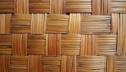 Close-up of Woven Rattan Texture for Backgrounds and Designs.