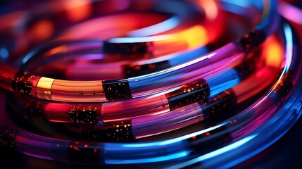 Vibrant neon light tubes