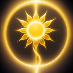Radiant golden sunburst with glowing energy, perfect for spiritual, wellness, and positive energy concepts, bringing light and vitality to any project
