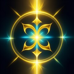 Stunning abstract glowing floral design with radiant light patterns, perfect for spiritual themes, technology backgrounds, or modern artistic projects