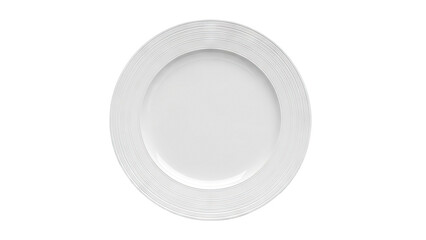 White Plate with Grooved Rim