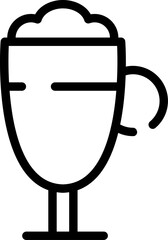 Rounded Ice Coffee Line Icon