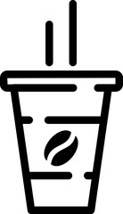 Rounded Paper Coffee Cup Line Icon