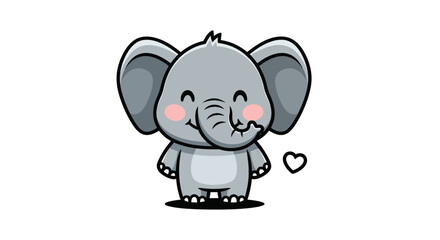 Obraz premium Cartoon elephant illustration on white