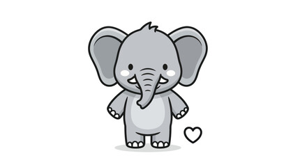 Fototapeta premium Cartoon elephant illustration on white