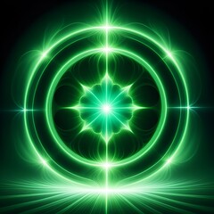 Stunning emerald green energy portal with mesmerizing glow, perfect for technology, science, or spiritual concepts, radiating power and futuristic vibes