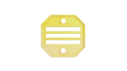 Yellow Octagonal Tag with Slots