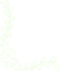 Obraz premium Floral Corner Border with Swirl Leaf Designs