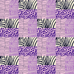 vector seamless pattern with abstract flowers