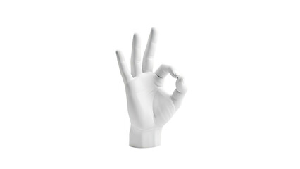 Obraz premium White Hand Sculpture Making OK Gesture