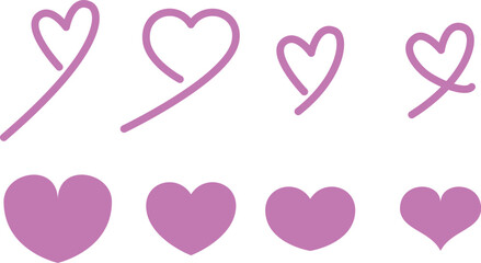 ハート アイコン セット / Heart Icon Set &ndash; 愛・恋・メッセージ・バレンタイン素材