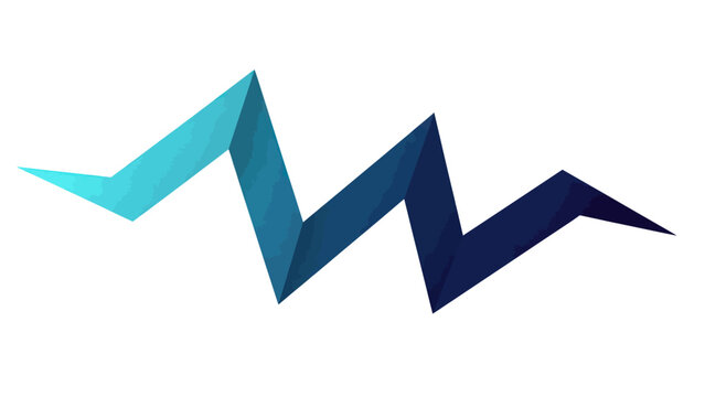 Abstract Geometric Waveform in Blue Gradient, Minimalist Design