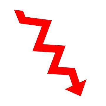 Red Declining Arrow Graph Symbol