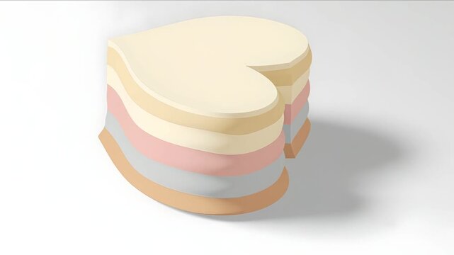 Pastel Heart Stack Animation on White Background